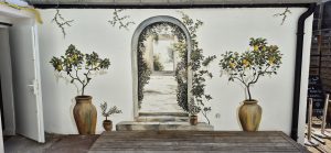 fresque réalisée dans un restaurant